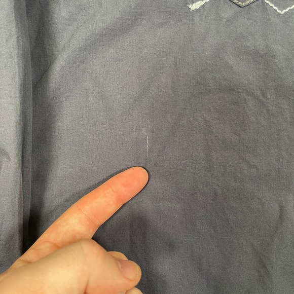 Ariat Pearl Snap Shirt Mens M Gray Big Stitch Embroidery Western Rancher - Picture 3 of 9